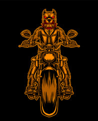 illustration vector Dog ride on motorcyle template