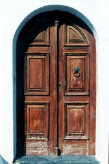 Traditionelle, alte Holztür; Rhodos, Griechenland