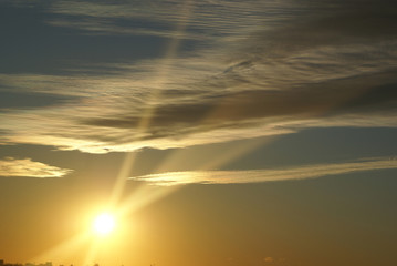 sunrise over the city