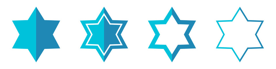 Vector Star of David isolated. Religion symbol