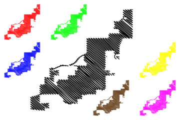Broomfield County, Colorado (U.S. county, United States of America,USA, U.S., US) map vector illustration, scribble sketch Broomfield Consolidated City and County map