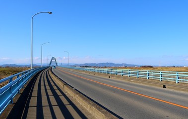 道路　通り　橋　渡良瀬　栃木　風景