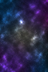Abstract Space background with nebula and stars, night sky and milky way.