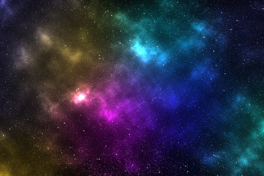 Abstract Space background with nebula and stars, night sky and milky way. © Hakan Tanak