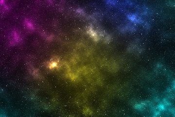 Abstract Space background with nebula and stars, night sky and milky way.