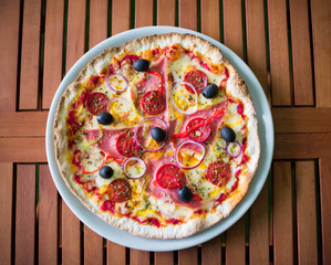 Hot Homemade Pepperoni Pizza Ready to Eat