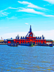 Central Railroad of New Jersey Terminal in Hudson River reflex