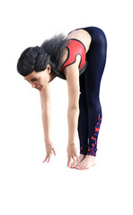 YOGA - Victoria8 Standing Stretching on White Background BIG - Bending
