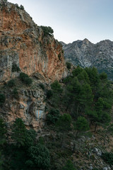 Landscape of the high mountains of Sierra Nevada, seen from the west side.