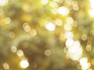Yellow light bokeh nature background. Natural bokeh. Abstract blurred background. 