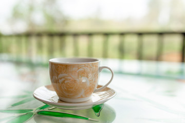 Breakfast with tea on sri lanka tea island.