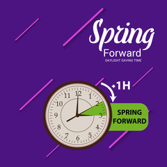 Vector illustration of a Background for Daylight Saving Time Summer Fall Back and Spring Forward.