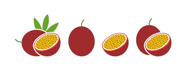 Passion fruit logo. Isolated passion fruit on white background