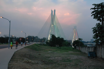 Bridge Pont de la corniche in Brazzaville, republic of Congo.