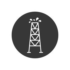 Isolated oil tower line block style icon vector design