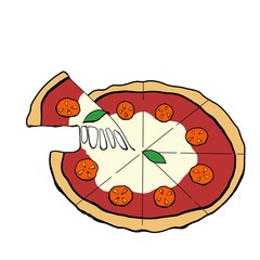 pizza on a background