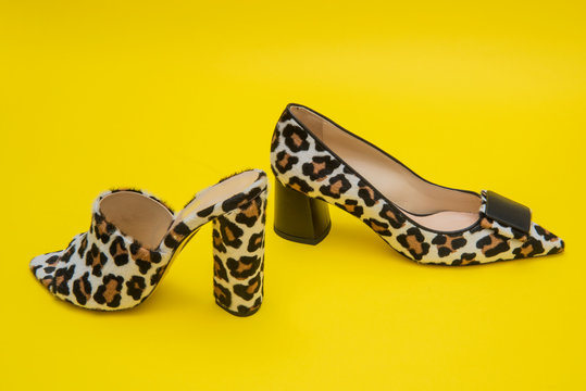 fashionable women shoes leopar print 