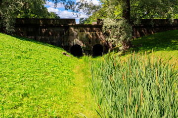 Dam-bridge (Wittolov bridge) in Catherine park at Tsarskoye Selo in Pushkin, Russia