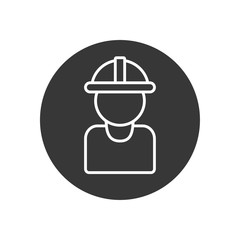 Isolated builder man with helmet line block style icon vector design