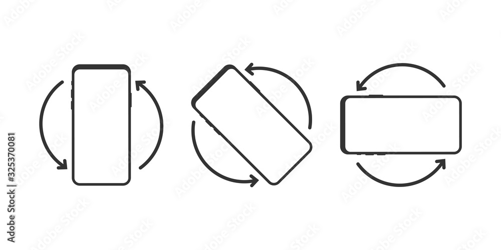 Poster rotate smartphone isolated icon. device rotation symbol. turn your device.