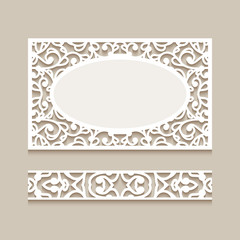 Wedding card and lace border pattern