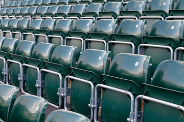 row of seats in a soccer stadium