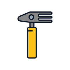 Isolated hand rake tool line fill style icon vector design