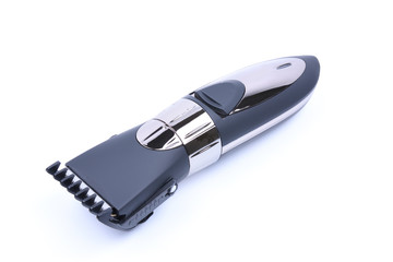 Wireless hair trimmer and beard isolated on a white background. Hair dryer