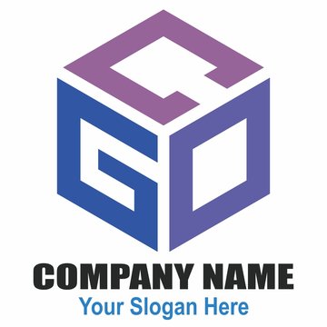 logo hexagon office word font cube g c o blue color company business