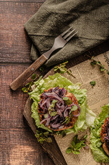 Minced meat steak grilled