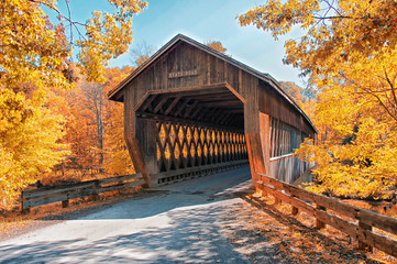 Fall Image of State Road Covered Bridge