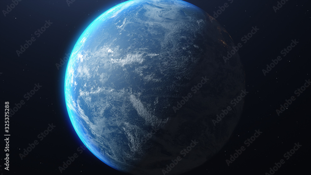 Poster global network connection. concept background with planet earth. internet and technology. blue backg