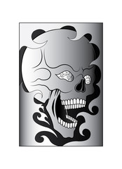 Art Skull Tattoo. Hand drawing and graphic vector.