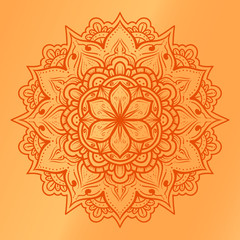 luxury decoration of mandala flowers with shiny gold color