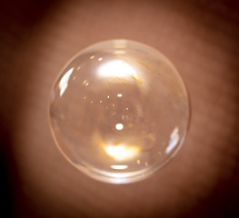 Soap bubble flies in the house.