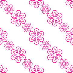 Spring and summer seamless pattern with colorful gradient flowers on white background. Pink floral ornament. Fashion vector illustration for fabric, textile wallpaper, posters, gift wrapping paper. 