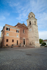 Fototapeta na wymiar Front View Cathedral in Sirolo, Ancona - Italy (Church of San Nicolo di Bari)