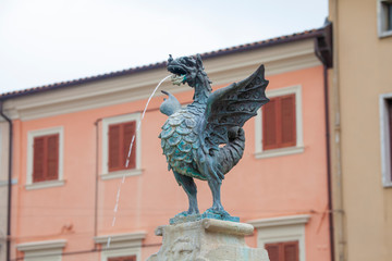 Fontana dei Galli in Loreto, Italy (Rooster Fountain)