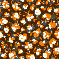 Seamless vector pattern of a beautiful flower,