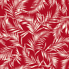 Beautiful tropical plant seamless pattern illustration, © daicokuebisu
