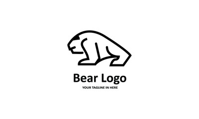 The flat bear logo concept is perfect for business, technology, contractor and housing symbols, health,sport, restaurants, education