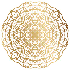 Fototapeta premium Decorative gold ornament. Luxury mandala in ethnic style. Oriental circular golden illustration. Arabic, Islamic, moroccan, asian, indian, Turkish, Pakistan, Chinese, Moroccan native african Motif.
