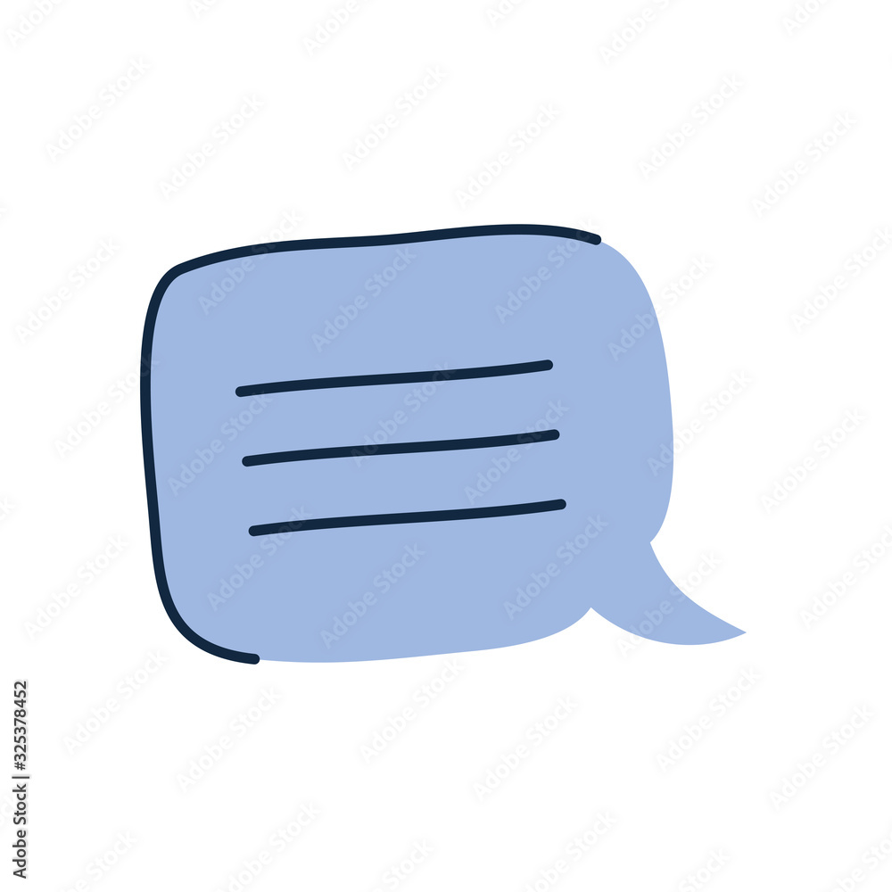 Poster isolated communication bubble doodle line fill style icon vector design