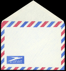 Luftpost airmail Umschlag evelope Briefumschlag vintage retro DDR alt old rot blau blank blanco...