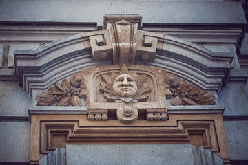 Elegant architecture building facade in Buenos Aires