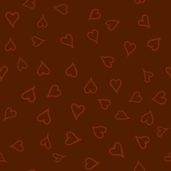 chaotic vector colored doodle hearts seamless pattern