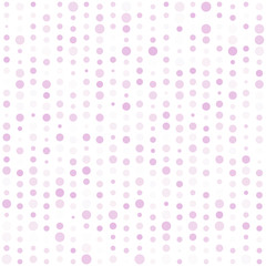 Abstract fashion polka dots background. White geometric halftone seamless pattern with  pink gradient circles. Template design for invitation, poster, card, flyer, banner, fabric, textile.
