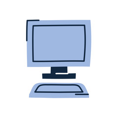 Isolated computer doodle line fill style icon vector design