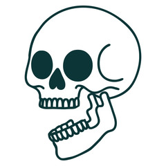 tattoo style icon of a skull