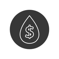 Isolated dollar inside oil drop line block style icon vector design